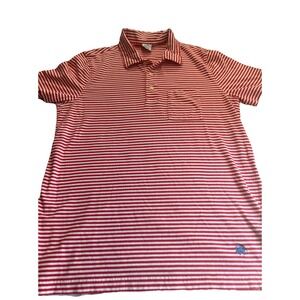 brooks brothers Cotton shirt M Red Stripe Sh Slv Logo‎ Rare Preppy Pocket